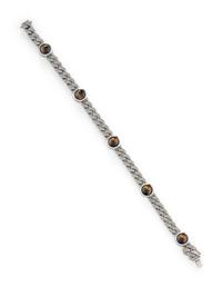 WHITE GOLD AND TIGER'S EYE BRACELET