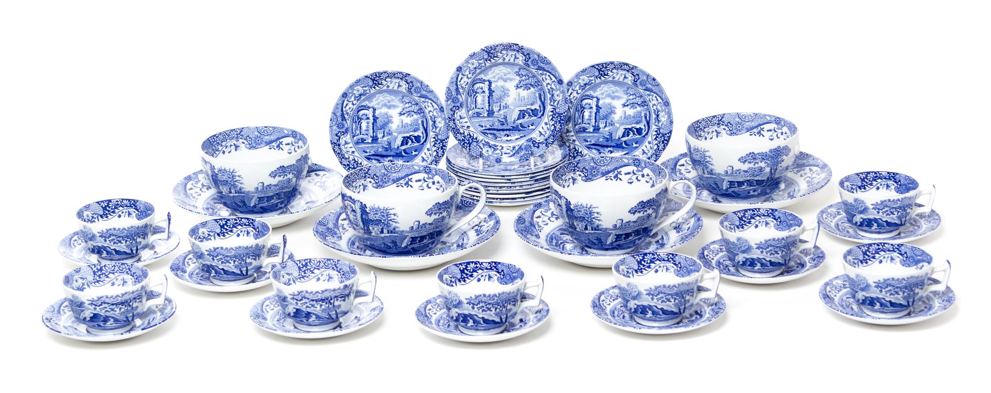A Spode Partial Luncheon Service Diameter of saucer 8 3/4 inches.