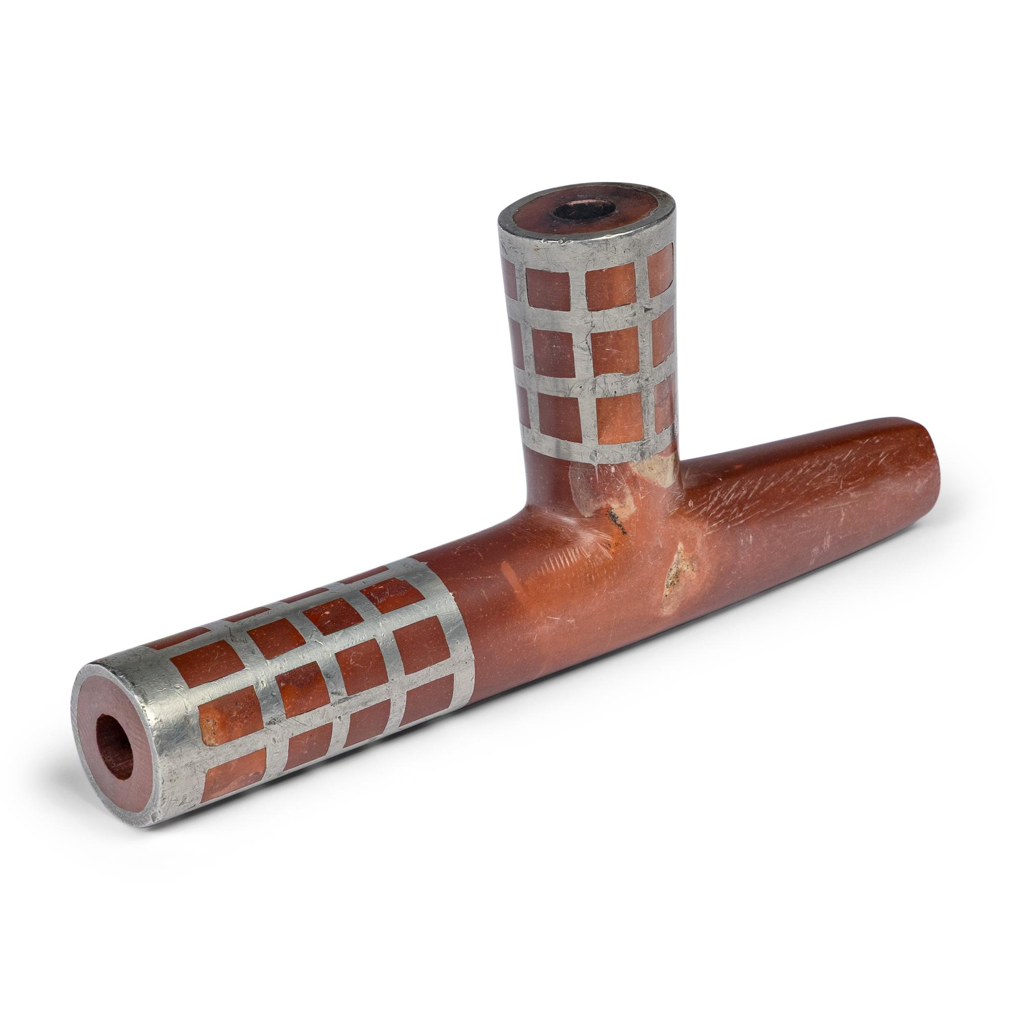 Sioux Catlinite Pipe Bowl, with Inlay