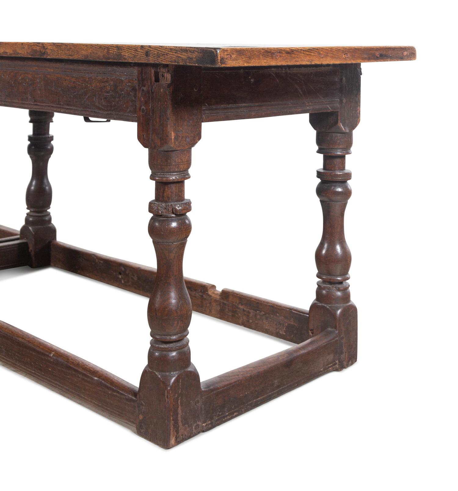 An English Baroque Oak Refectory Table
