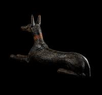 An Egyptian Painted Wood Anubis