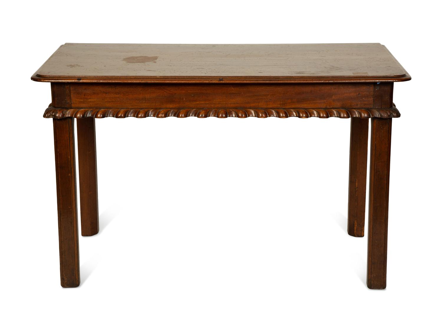 A Pair of George III Style Mahogany Pier Tables