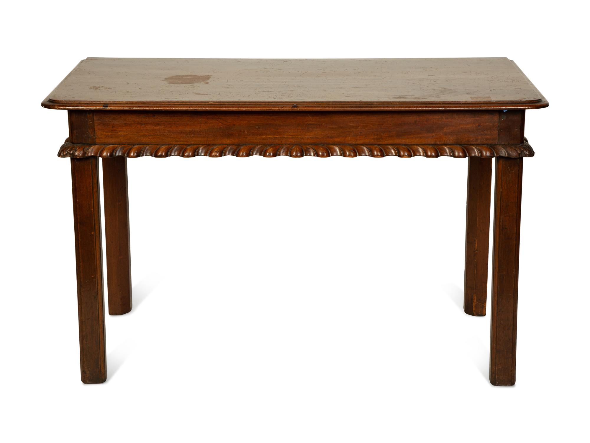 A Pair of George III Style Mahogany Pier Tables