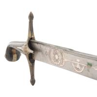 Highly Decorated Ottoman Kilij with Engraved Metal Covered Scabbard