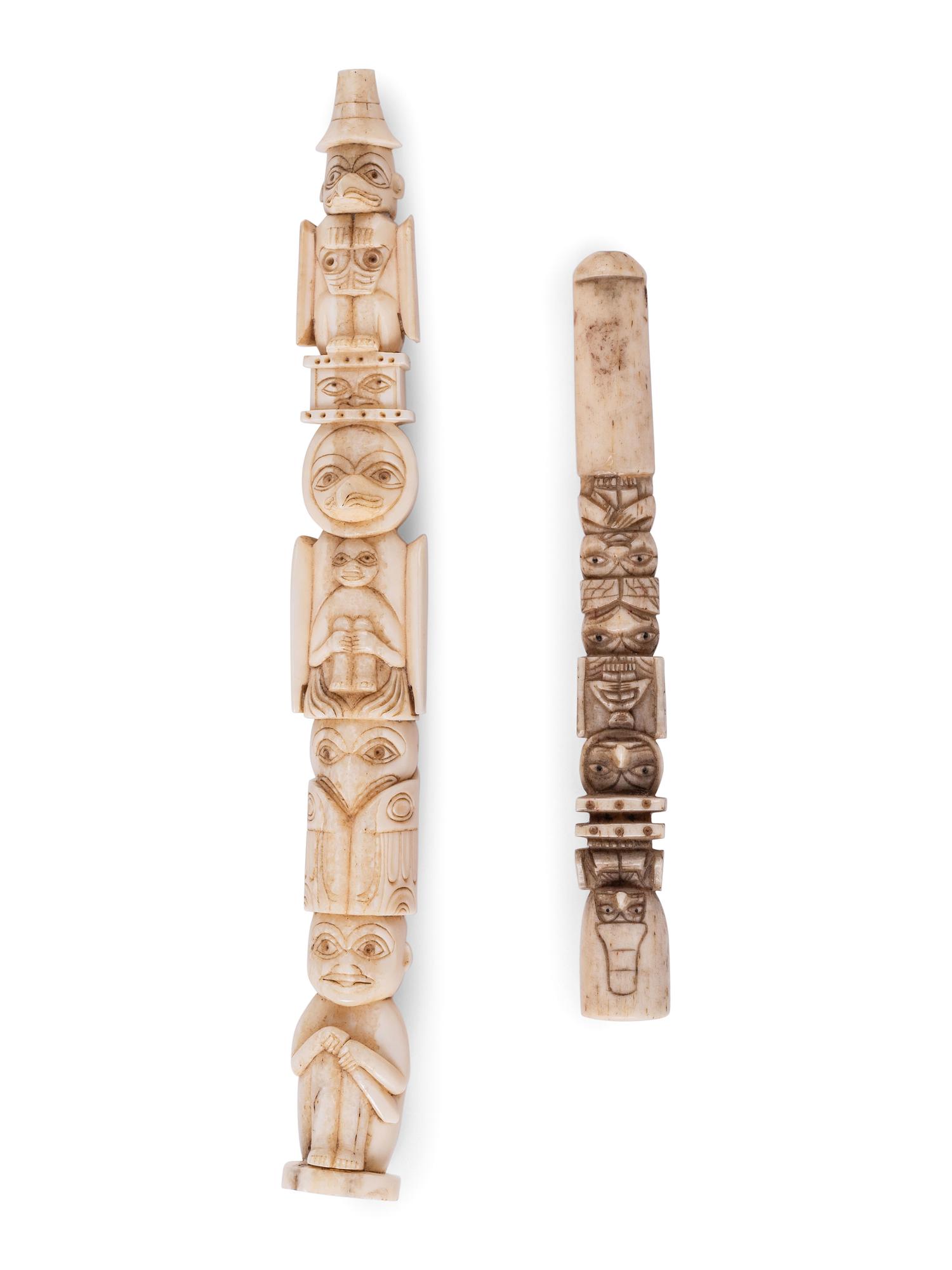 Northwest Coast Model Totem Pole and Cigarette Holder
