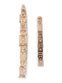 Northwest Coast Model Totem Pole and Cigarette Holder