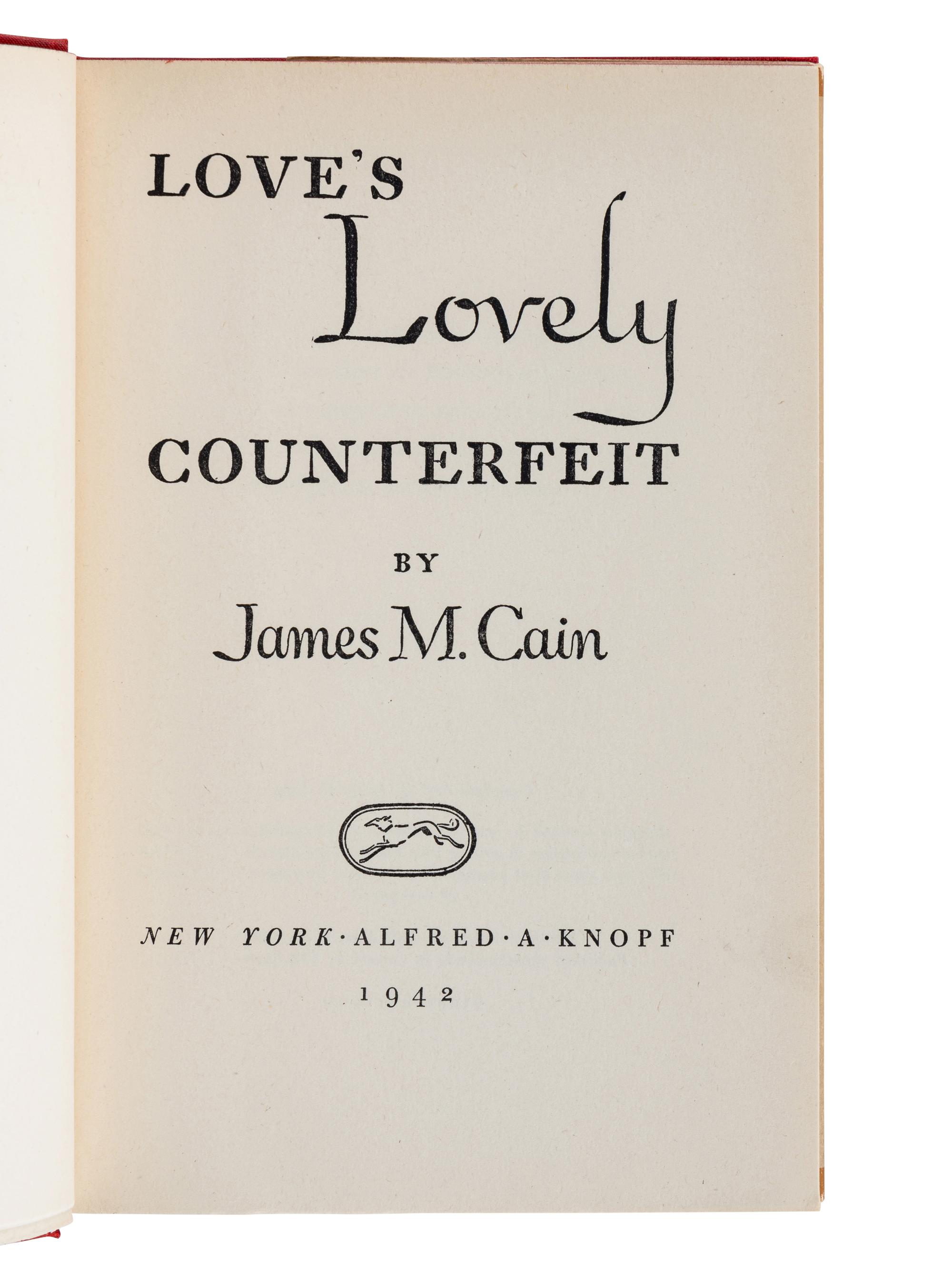 CAIN, James M. (1892-1977). The Moth . New York: Alfred A. Knopf, 1948.