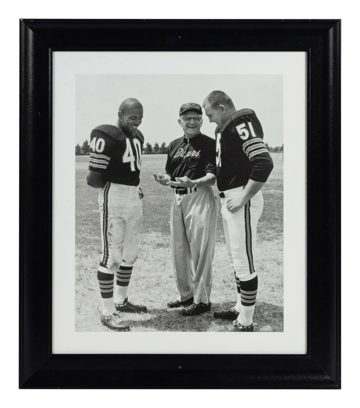 A Group of Three Photographs Depicting Gale Sayers Formerly Displayed at Mike Ditka’s Restaurant