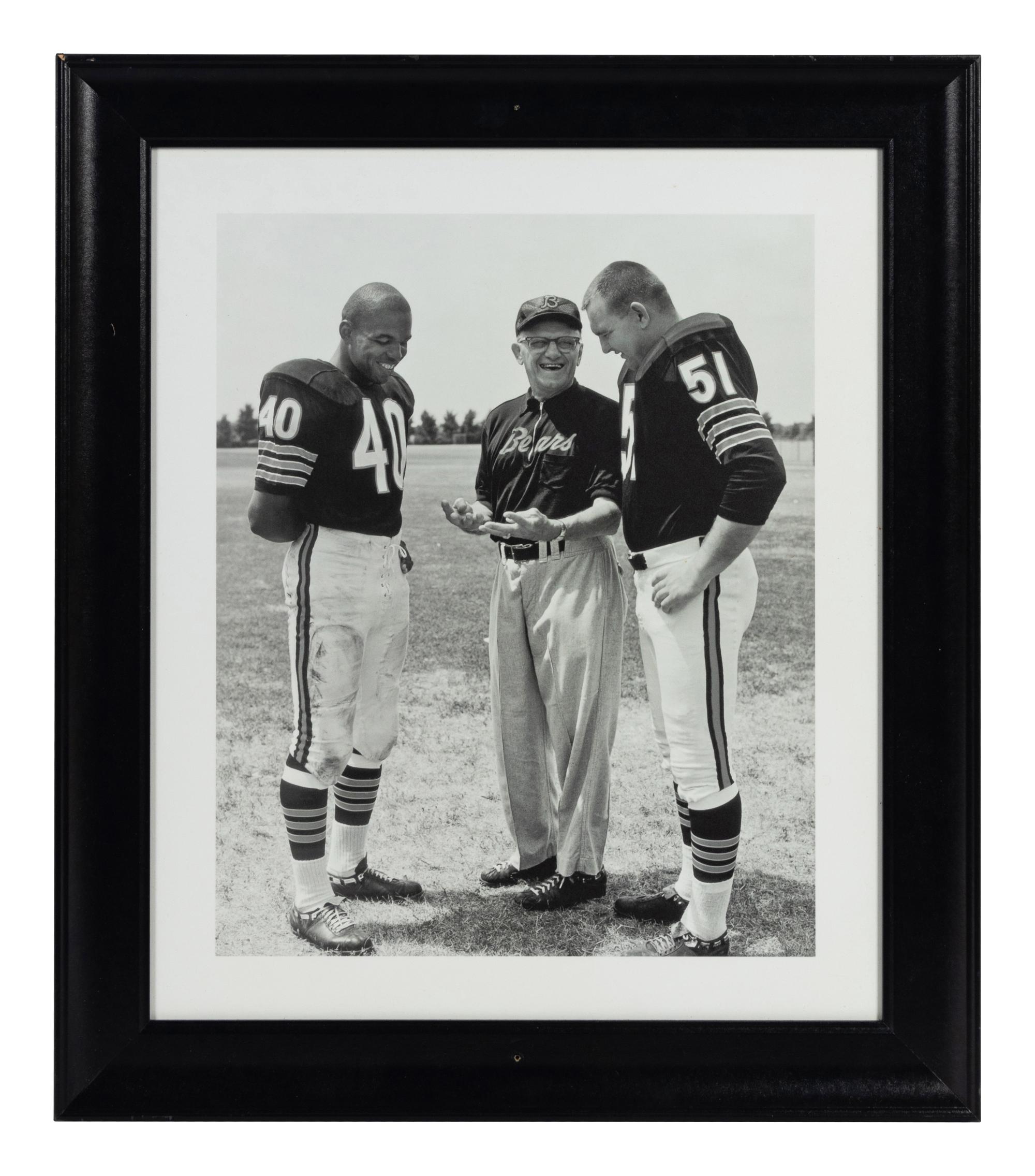 A Group of Three Photographs Depicting Gale Sayers Formerly Displayed at Mike Ditka’s Restaurant