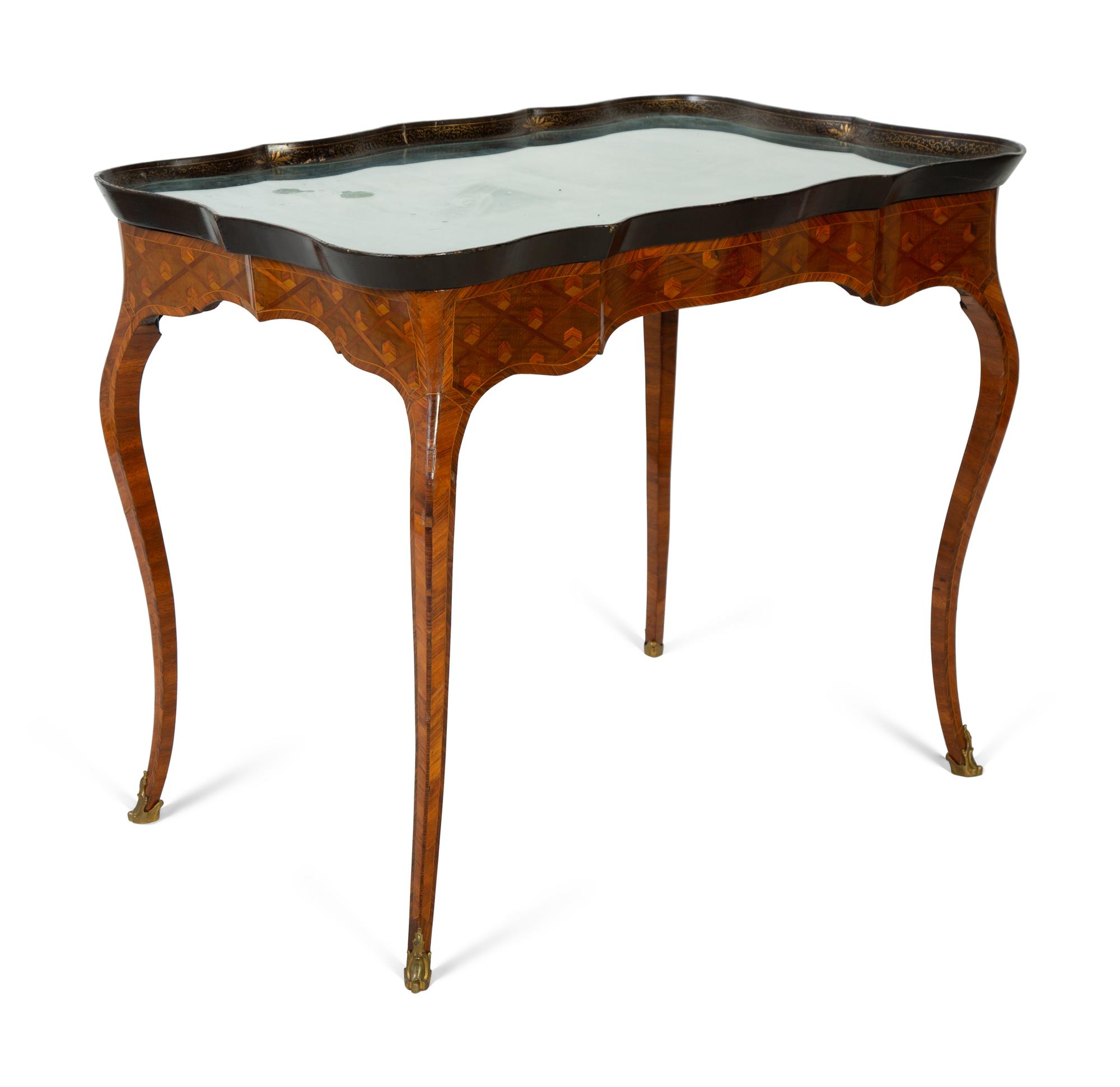 A Louis XVI Style Parquetry Side Table — 19TH CENTURY