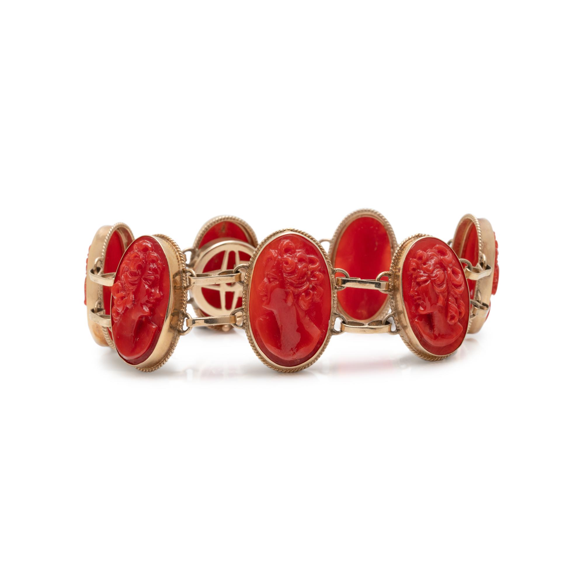 CORAL CAMEO BRACELET