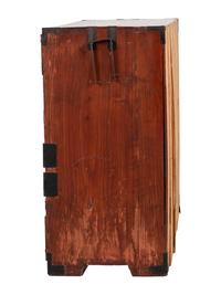 A Japanese Pressed Metal Mounted Tansu Chest