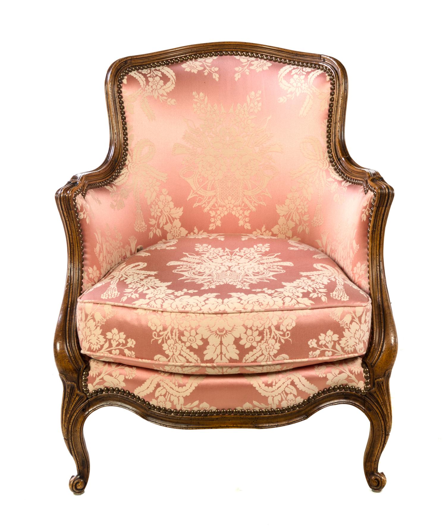 A Louis XV Style Walnut Bergere Height 27 1/2 inches. — 19TH CENTURY