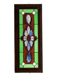 Three American Stained Glass Window Panels