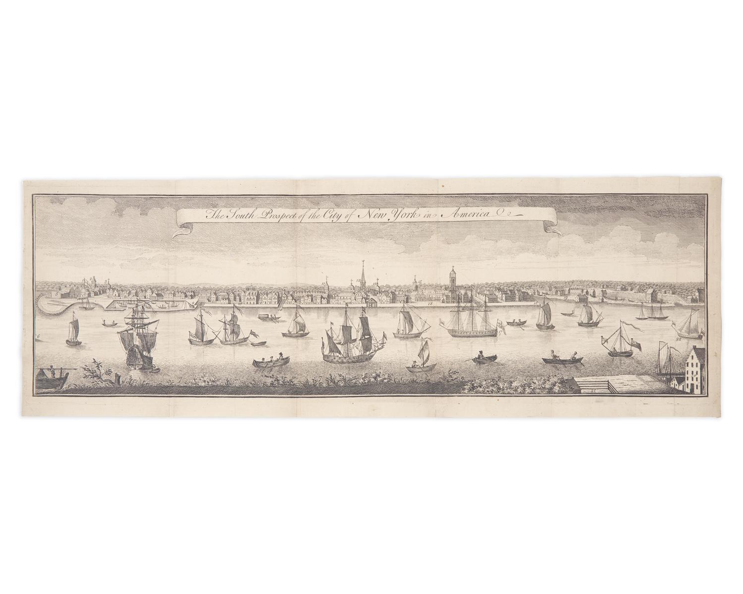 [Americana] [New York] Burgis, William (after). The South Prospect of the City of New York in America