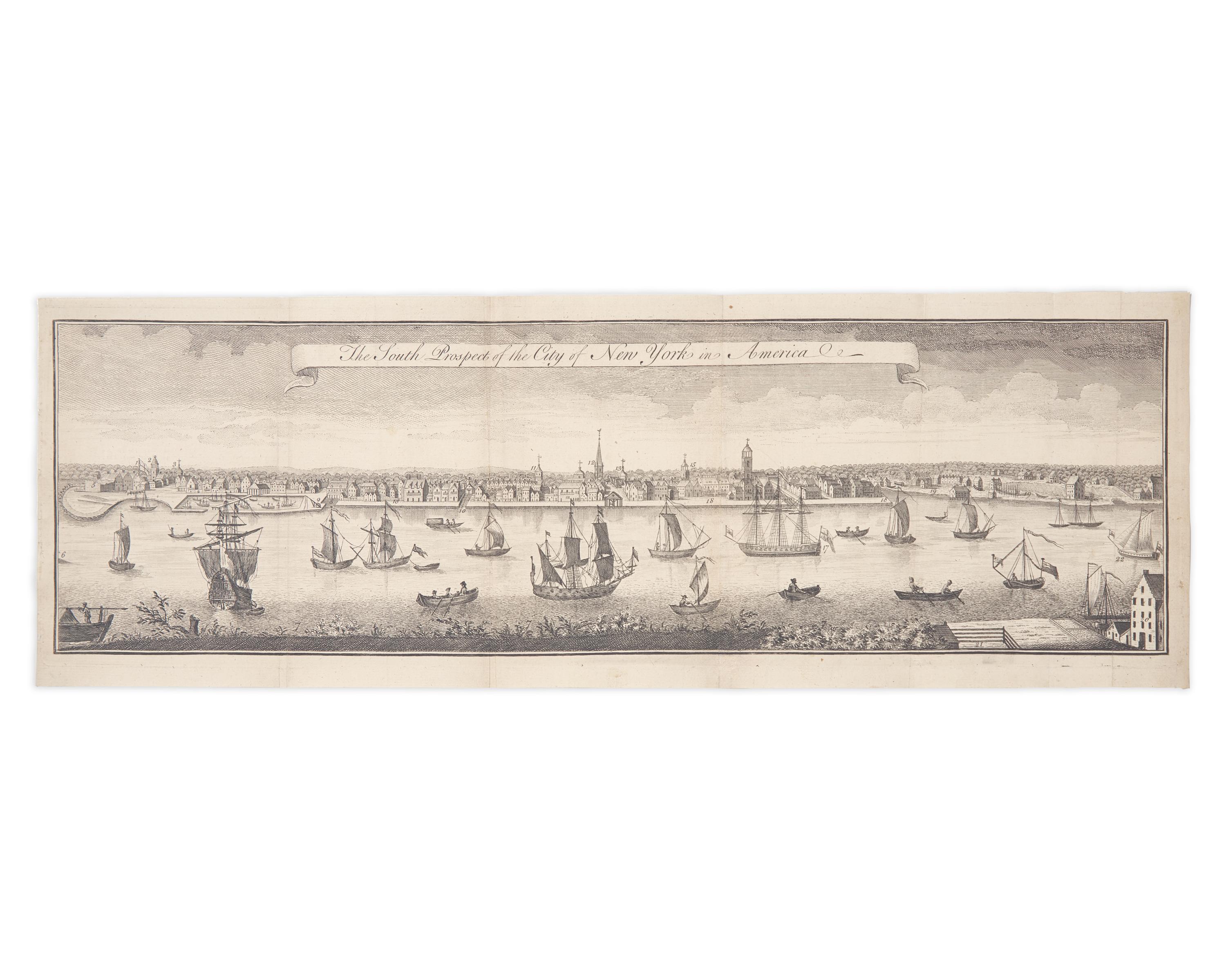 [Americana] [New York] Burgis, William (after). The South Prospect of the City of New York in America