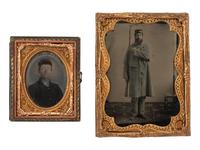 [CIVIL WAR - EARLY PHOTOGRAPHY]. 9 cased images highlighted by 2 portraits of Civil War soldiers.