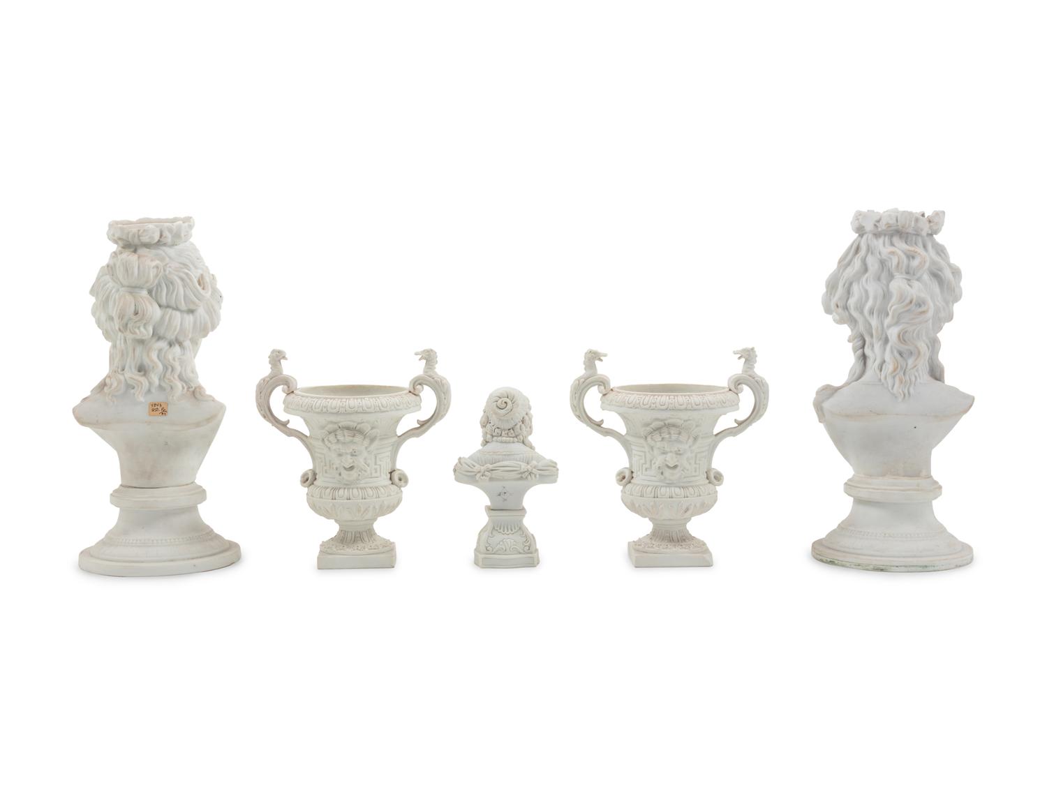 Six Bisque Porcelain Articles
