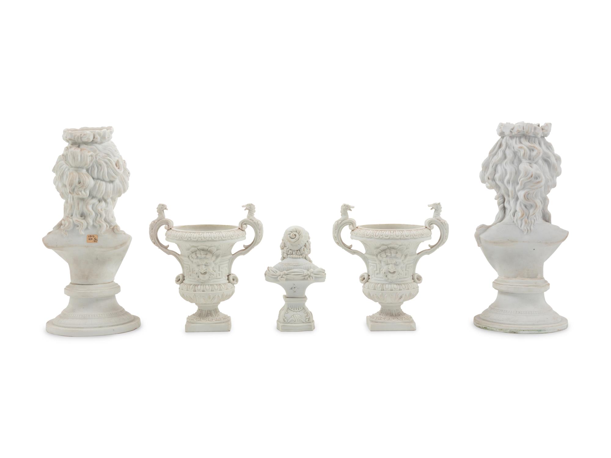 Six Bisque Porcelain Articles