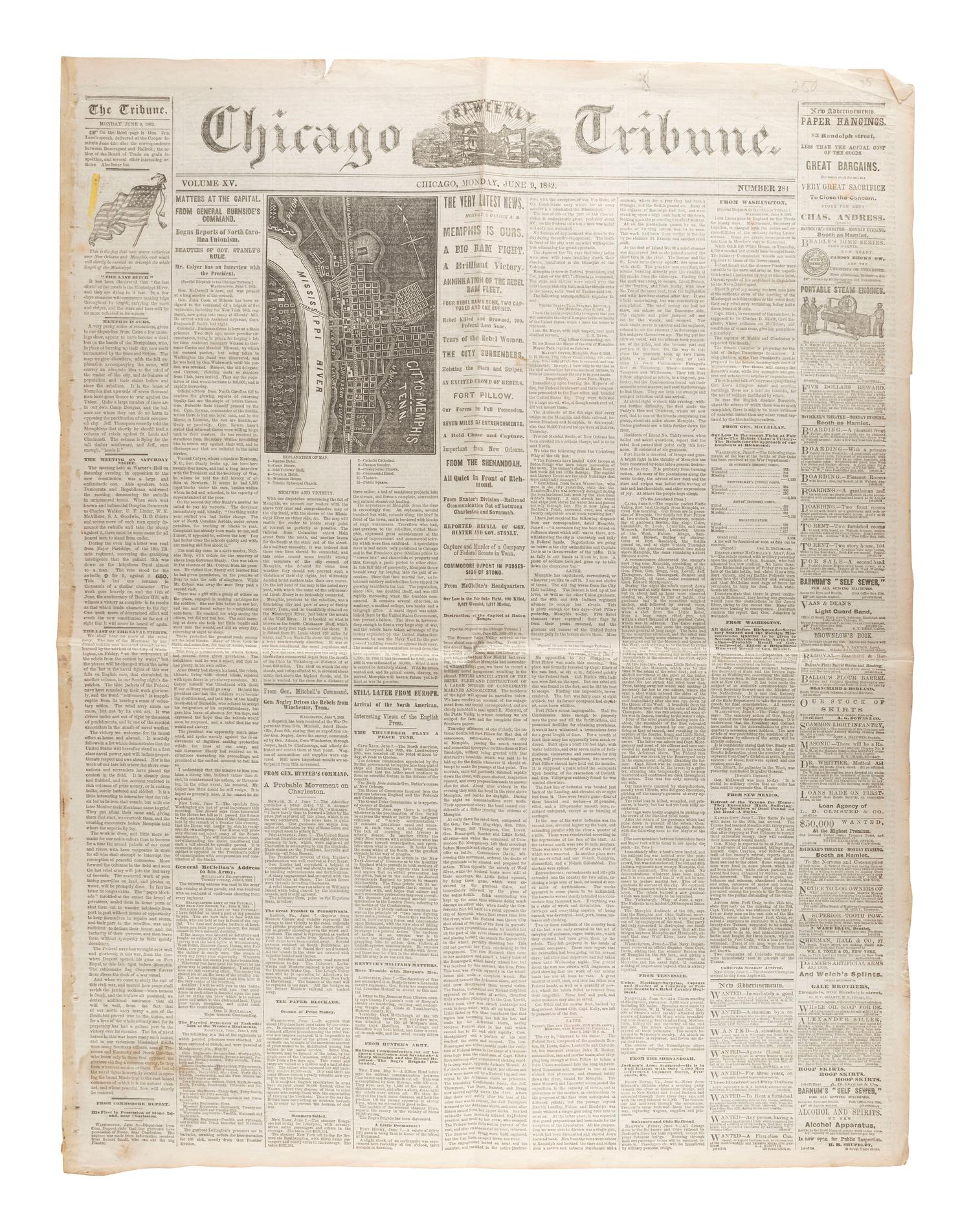 [CIVIL WAR]. A group of Civil War-era newspapers, comprising: