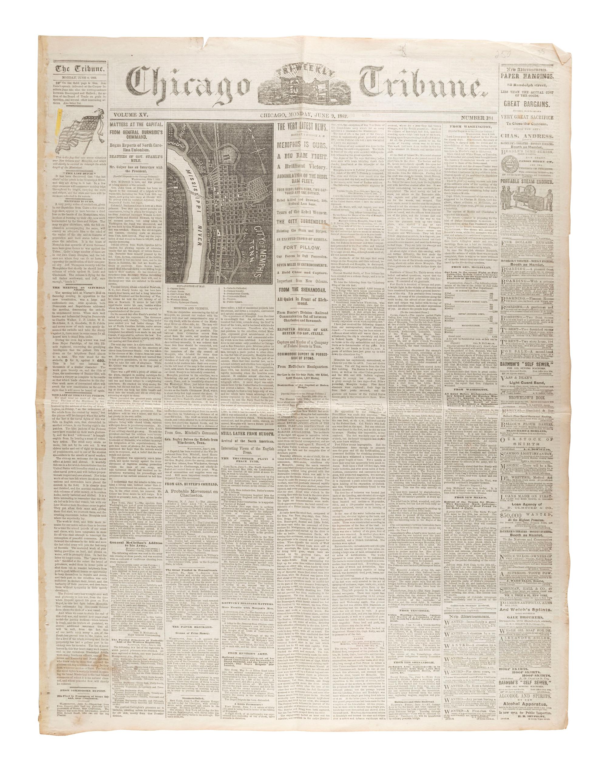 [CIVIL WAR]. A group of Civil War-era newspapers, comprising: