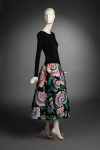 Bob Mackie Dress with Quilted Floral Skirt, 1980s