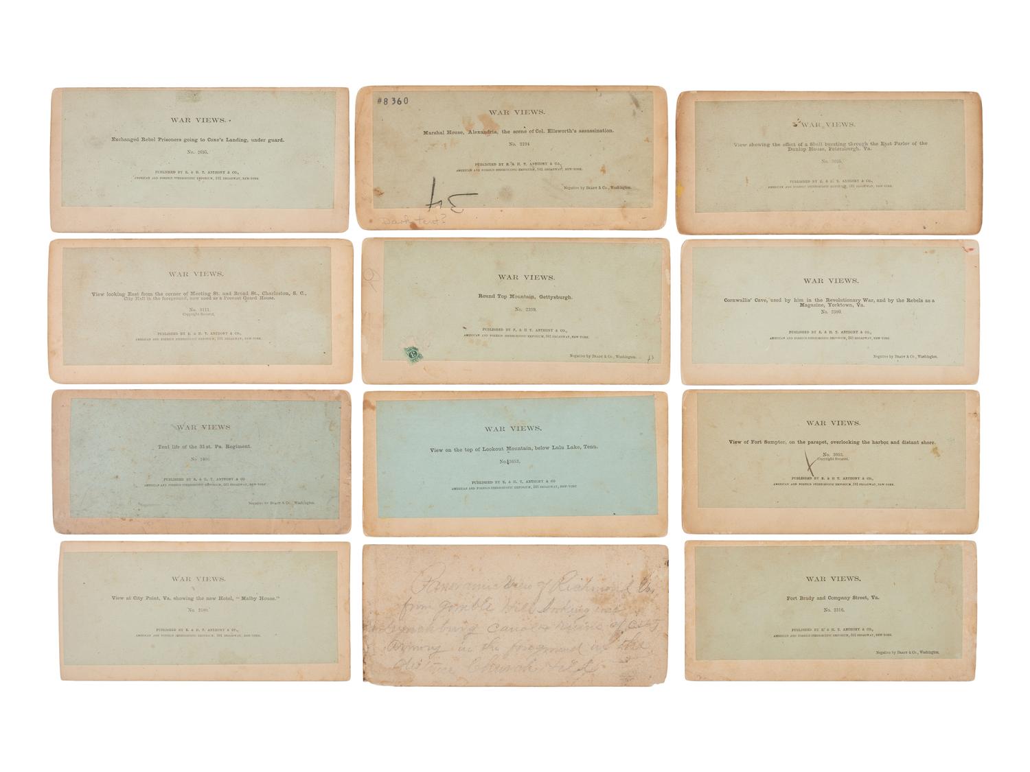 [CIVIL WAR]. A collection of 85 stereoviews from "The War for the Union" series. E. & H.T. Anthony, New York.