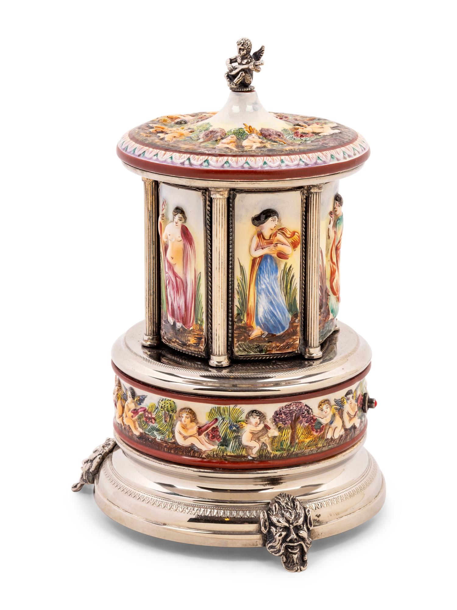 A Capodimonte Musical Cigar Box