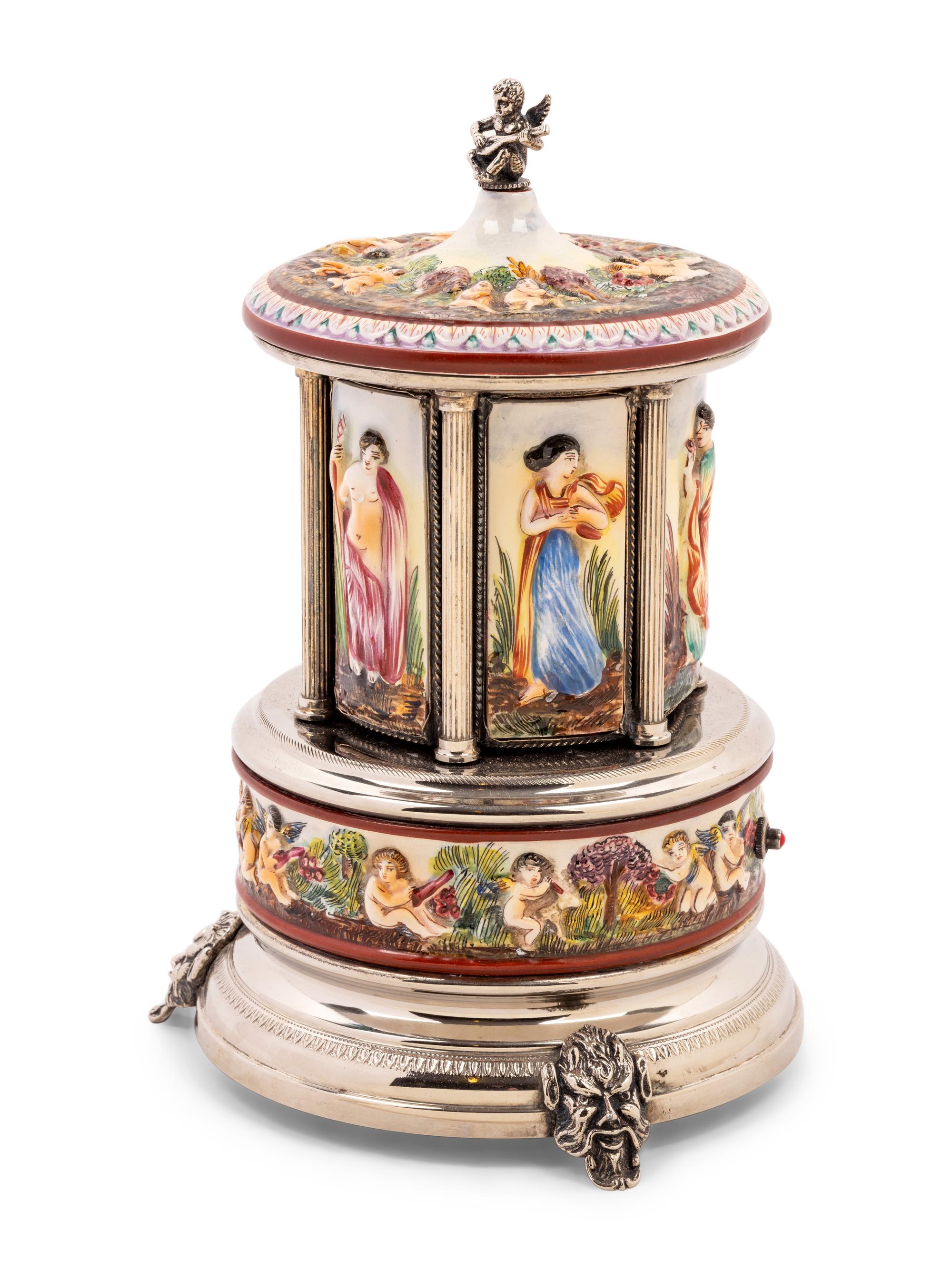A Capodimonte Musical Cigar Box