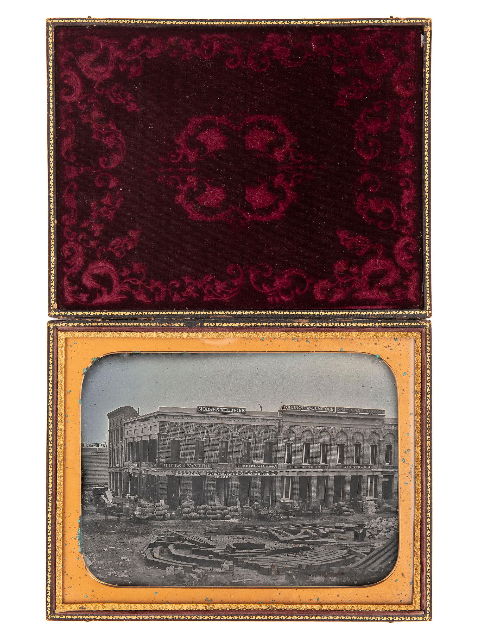 [CALIFORNIA - EARLY PHOTOGRAPHY]. Whole plate daguerreotype of San Francisco, California. Circa 1852-1853.