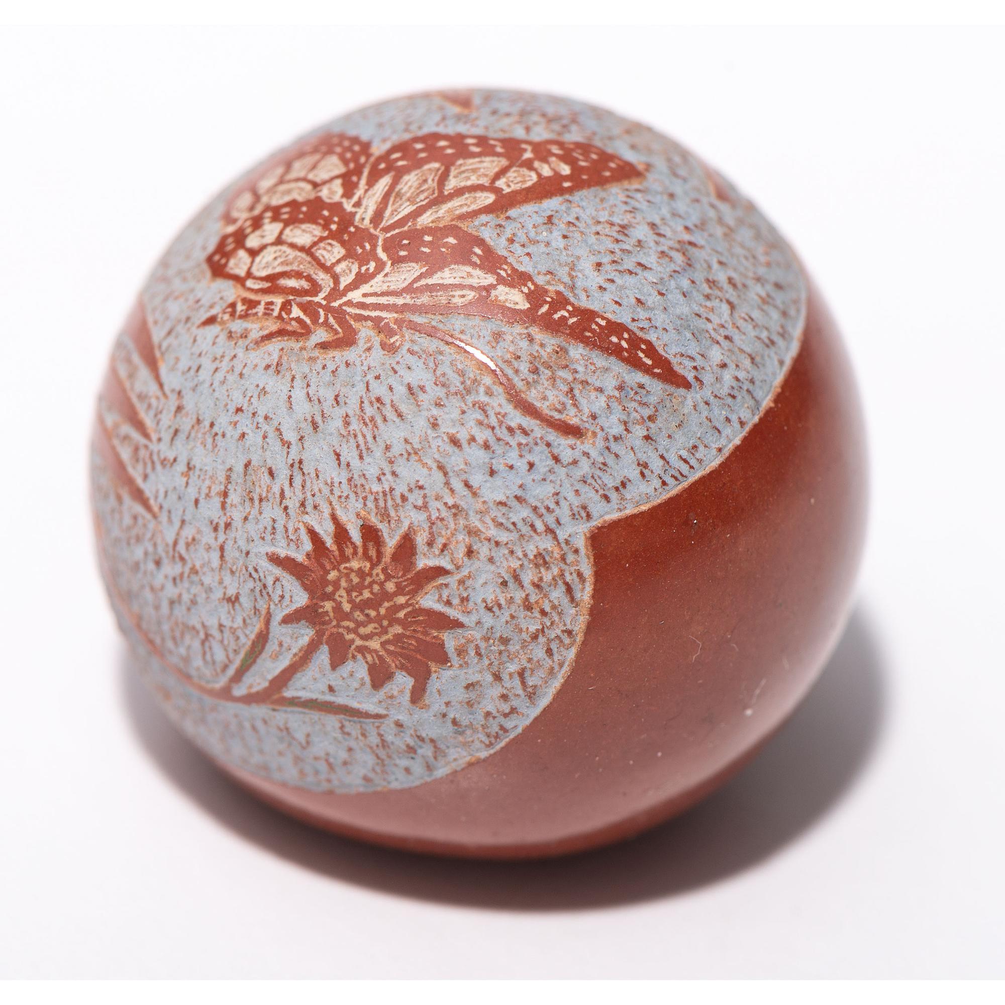 Sgraffito Seed Jar, with Butterfly