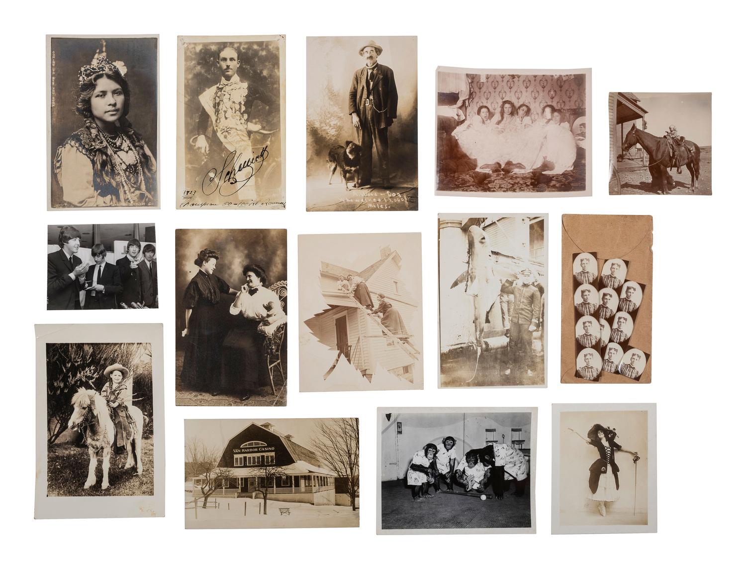 [EARLY PHOTOGRAPHY]. Large group of portrait photography, incl. CDVs, cabinet cards, & RPPCs.
