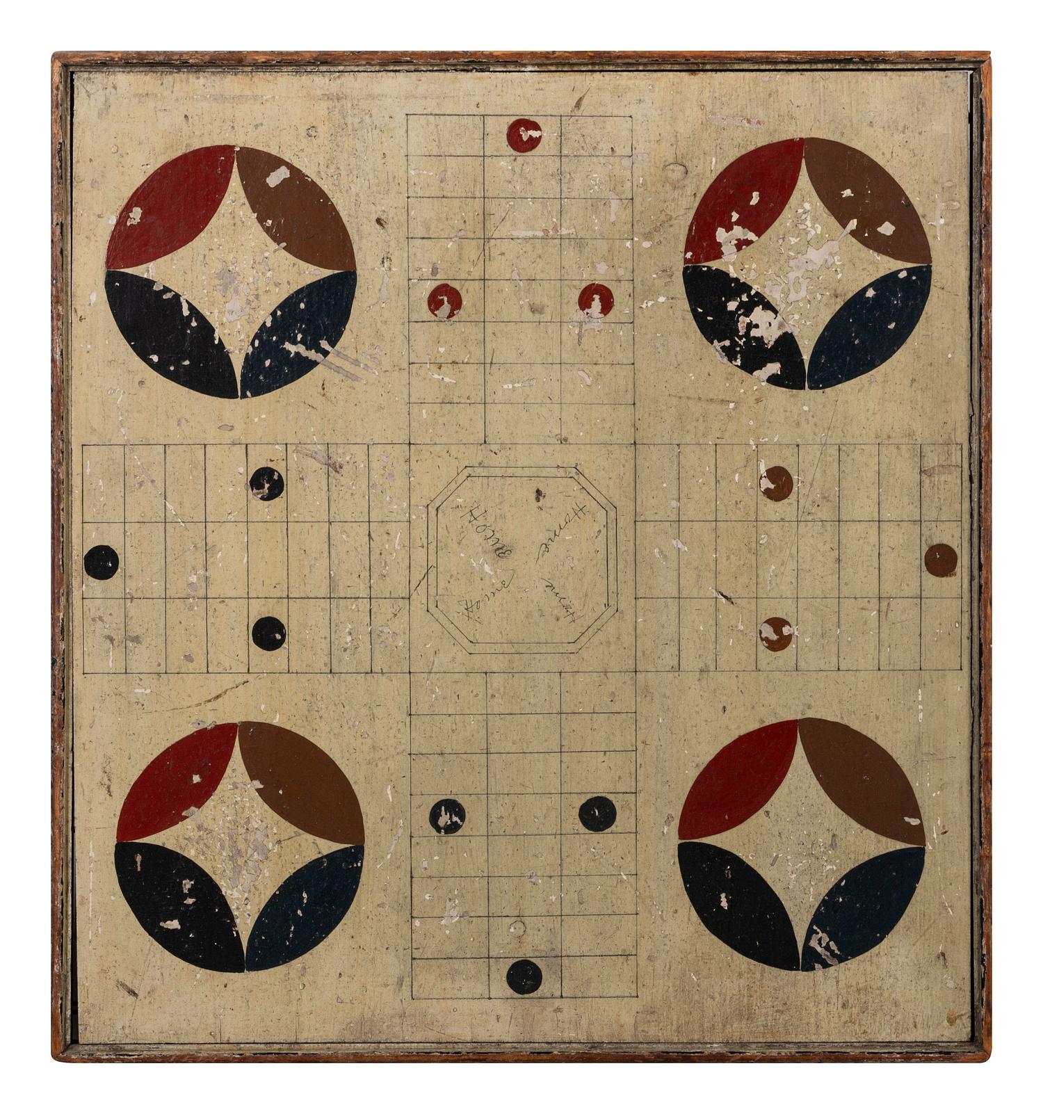 Four Paint Decorated Checker Boards