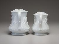 Two Millington, Astbury and Poulson White Glazed Molded Porcelain 'Colonel Elmer Ellsworth' Commemorative Pitchers