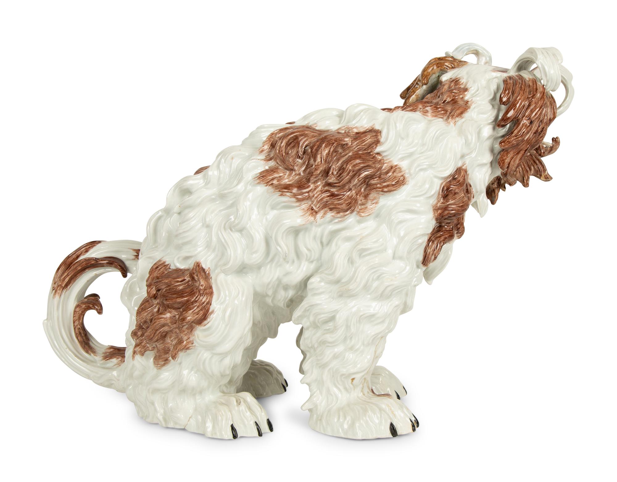 A Dresden Porcelain Bolognese Hound — CIRCA 1900
