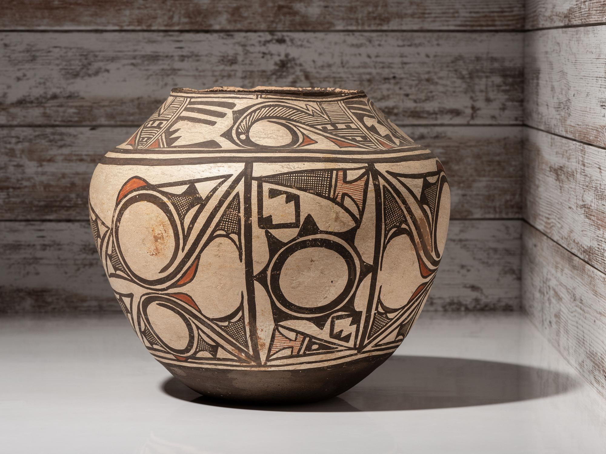 Zuni Polychrome Pottery Olla