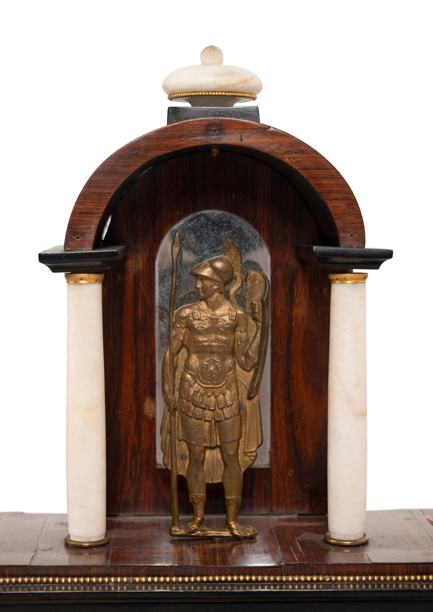An Austrian Alabaster and Bronze Mounted Mahogany Clock