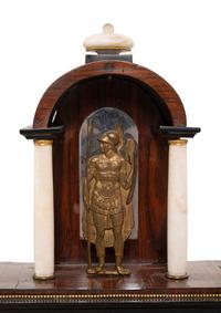 An Austrian Alabaster and Bronze Mounted Mahogany Clock