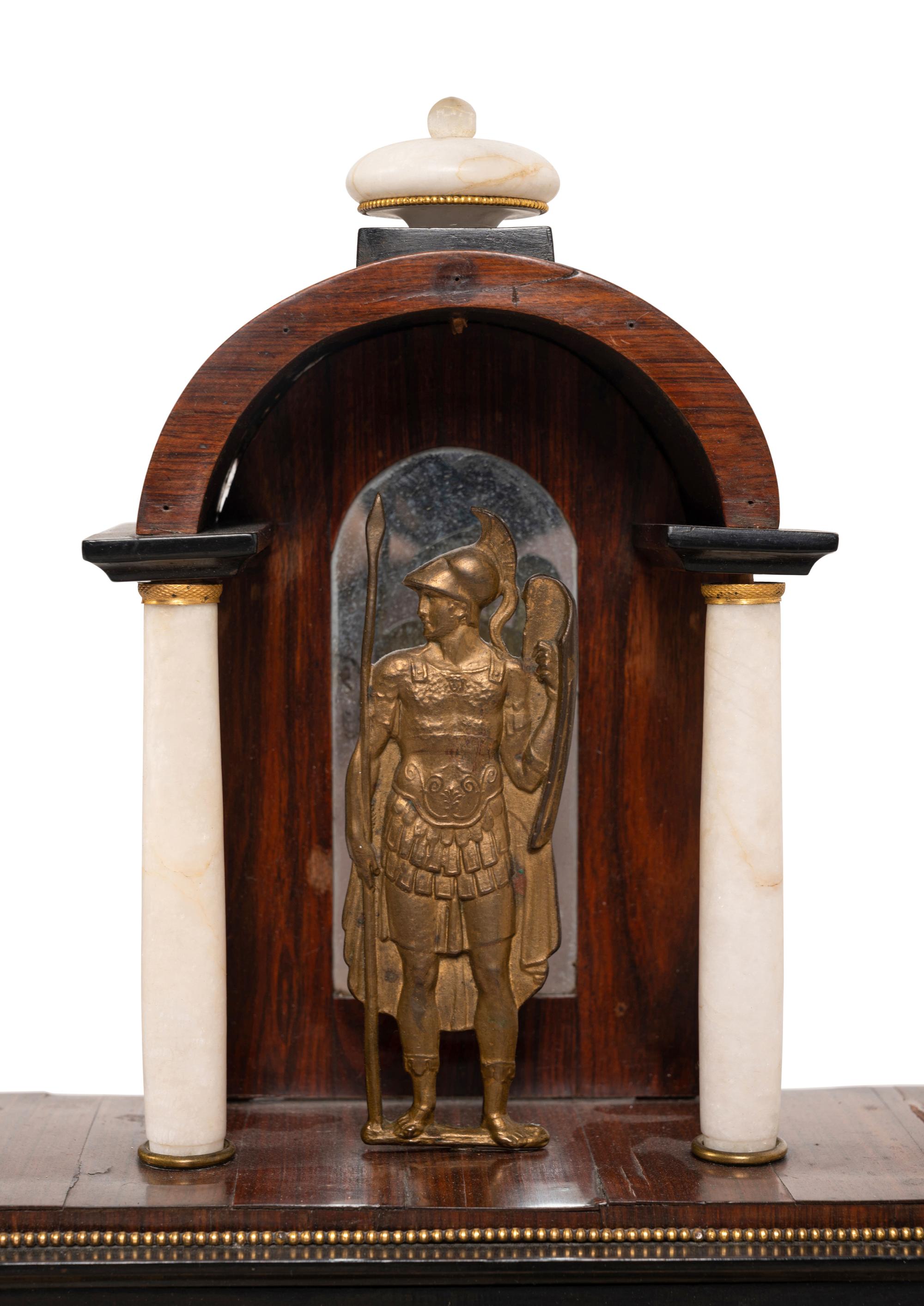 An Austrian Alabaster and Bronze Mounted Mahogany Clock