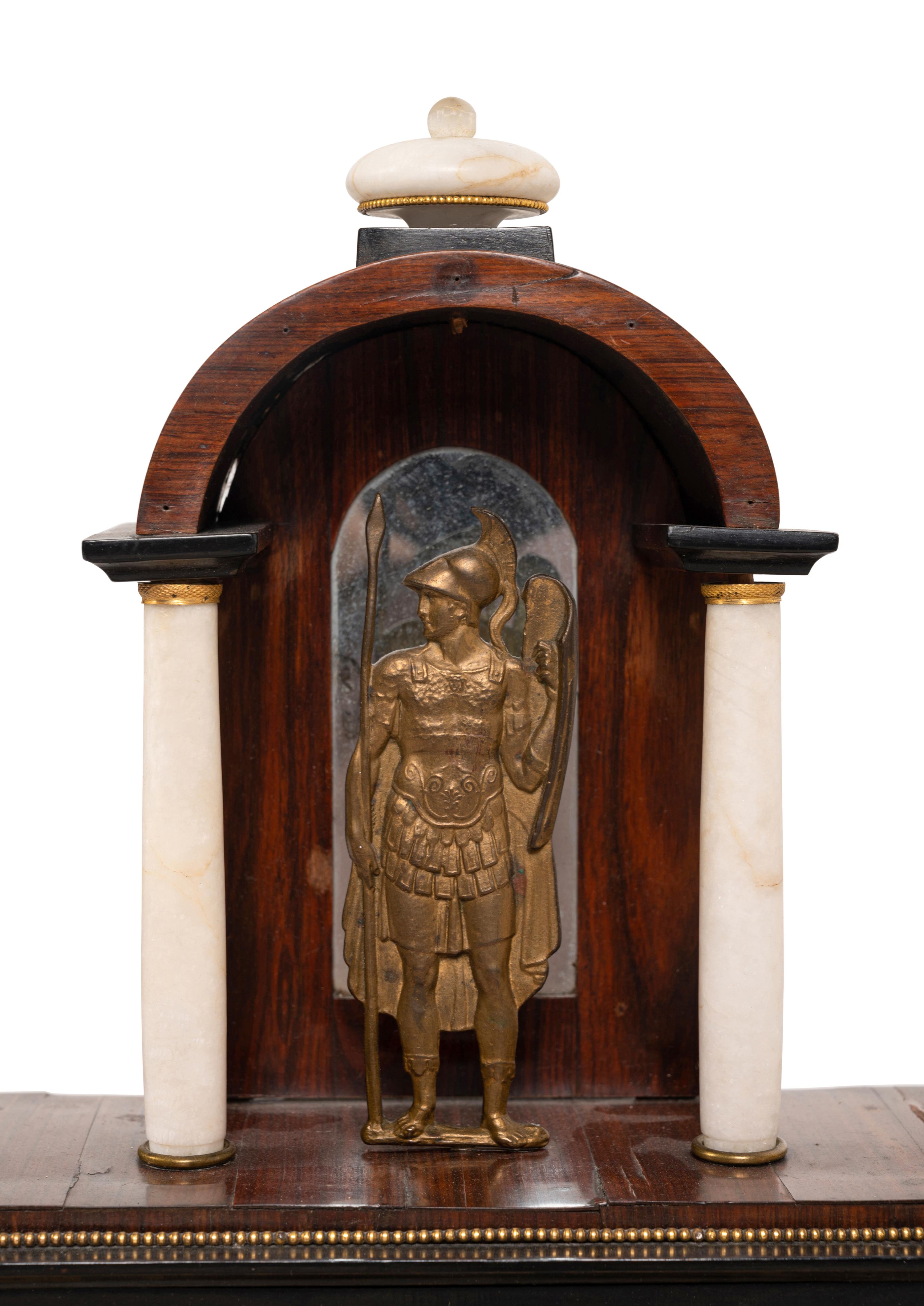 An Austrian Alabaster and Bronze Mounted Mahogany Clock