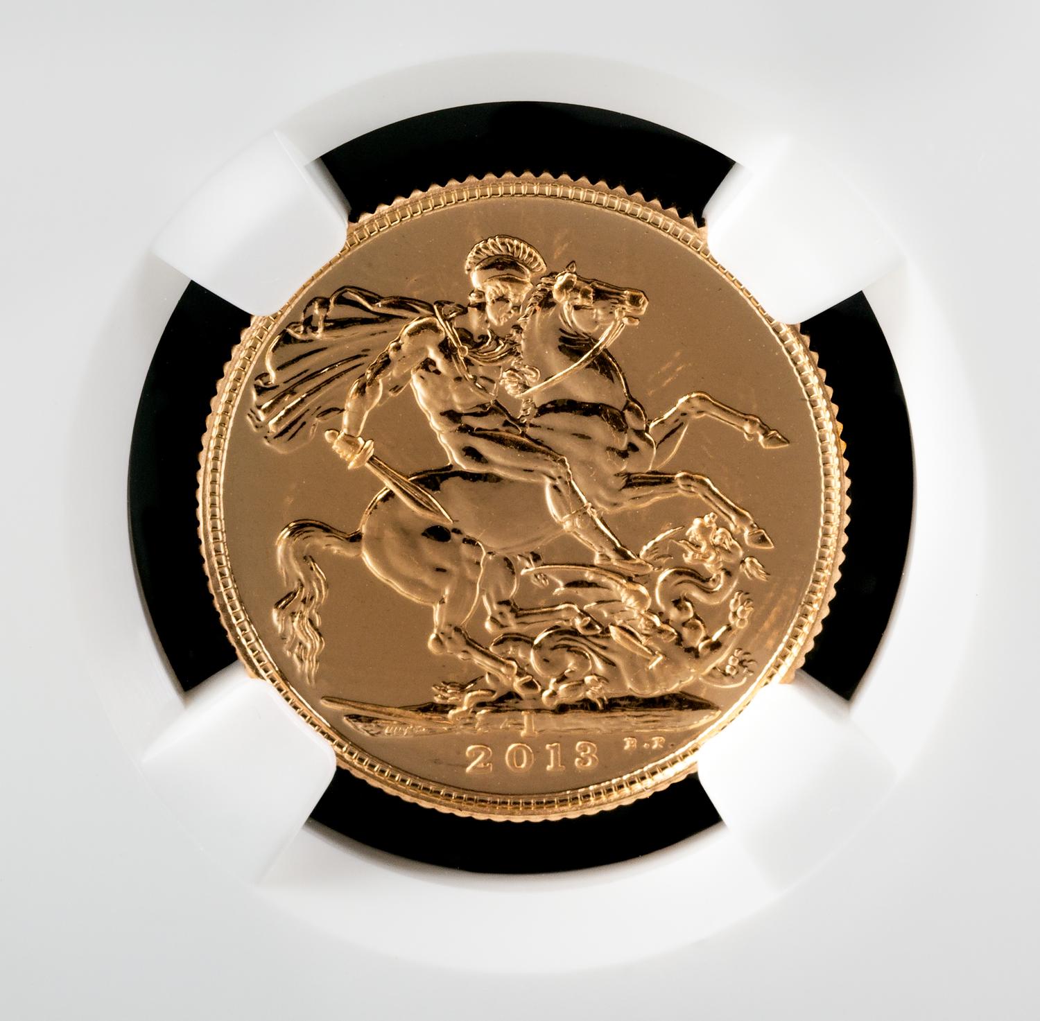A Group of Four United Kingdom Royal Mint 2013-India Gold Sovreign Coins