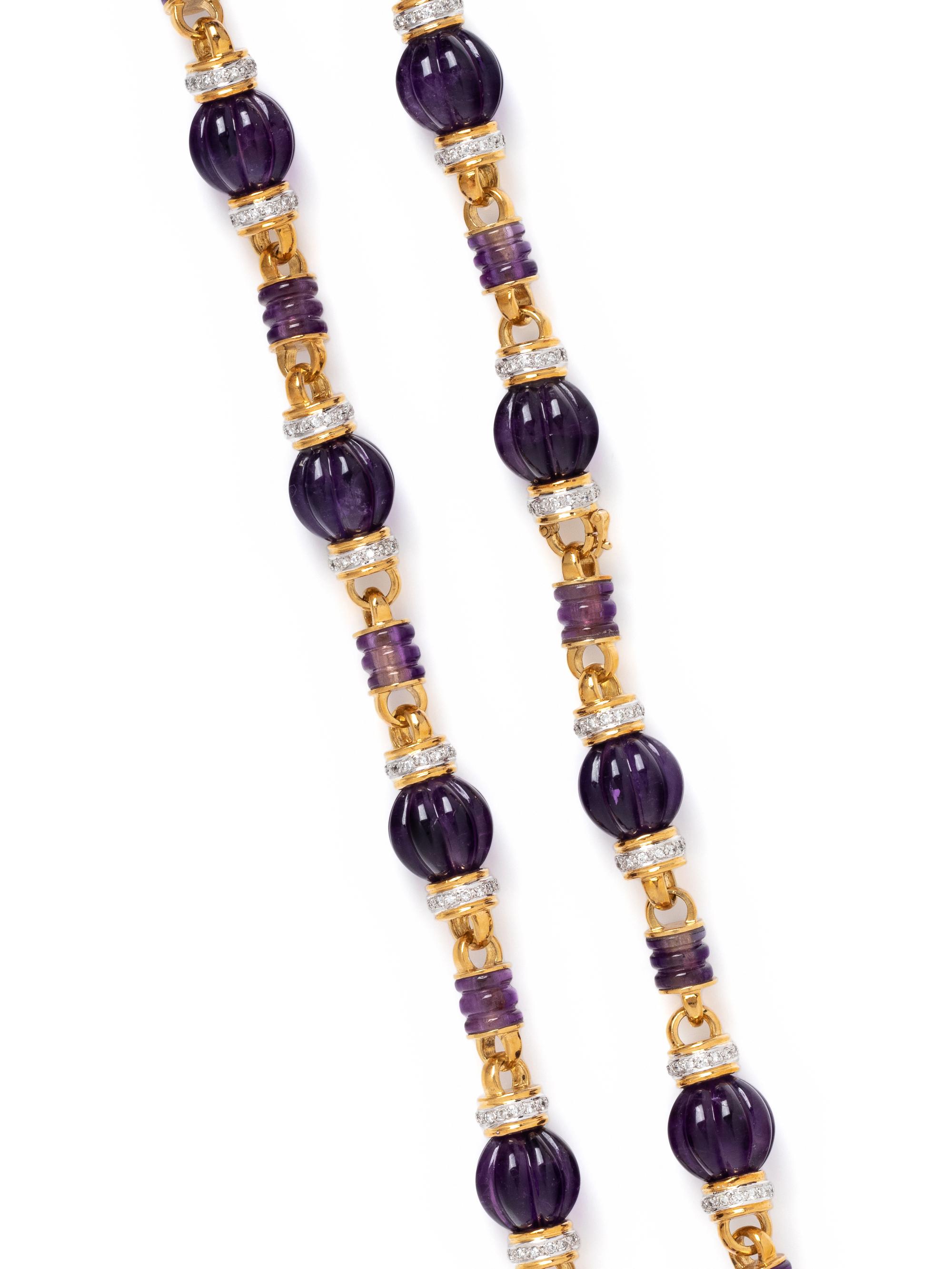 AMETHYST AND DIAMOND NECKLACE