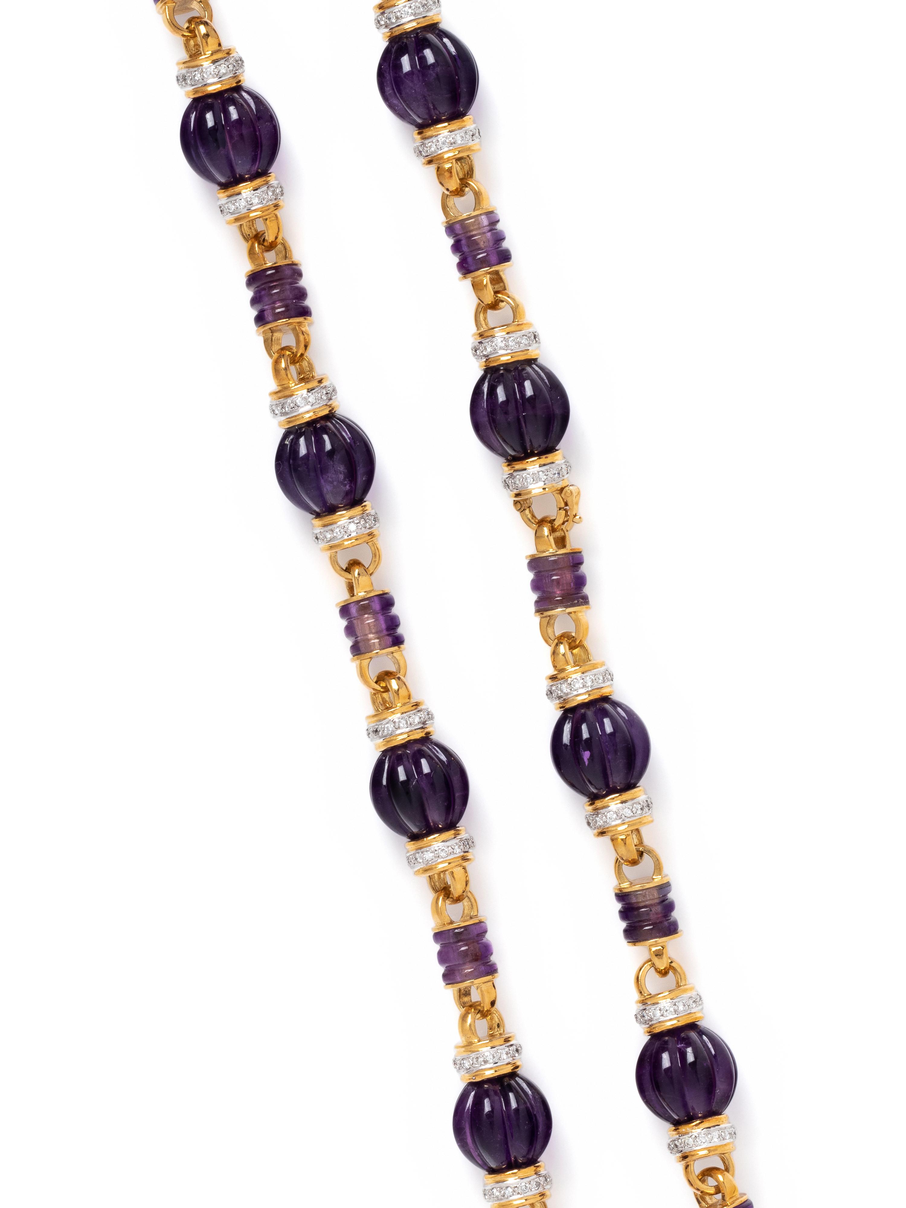 AMETHYST AND DIAMOND NECKLACE