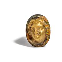 A Greek Gilt-Silver Finger Ring with a Female Portrait Head in High Relief