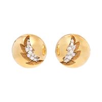 YELLOW GOLD AND DIAMOND EARCLIPS