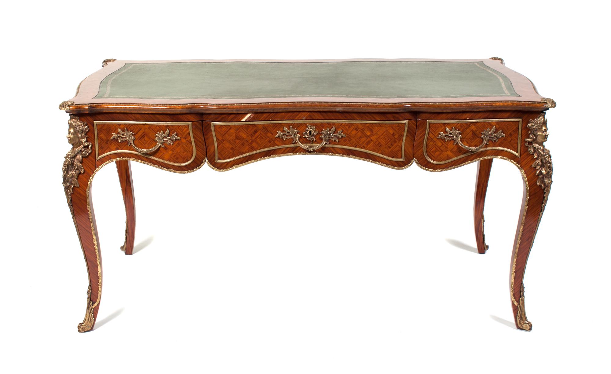 A Louis XVI Style Gilt Metal Mounted Bureau Plat Height 31 x width 62 x depth 33 inches. — 20TH CENTURY