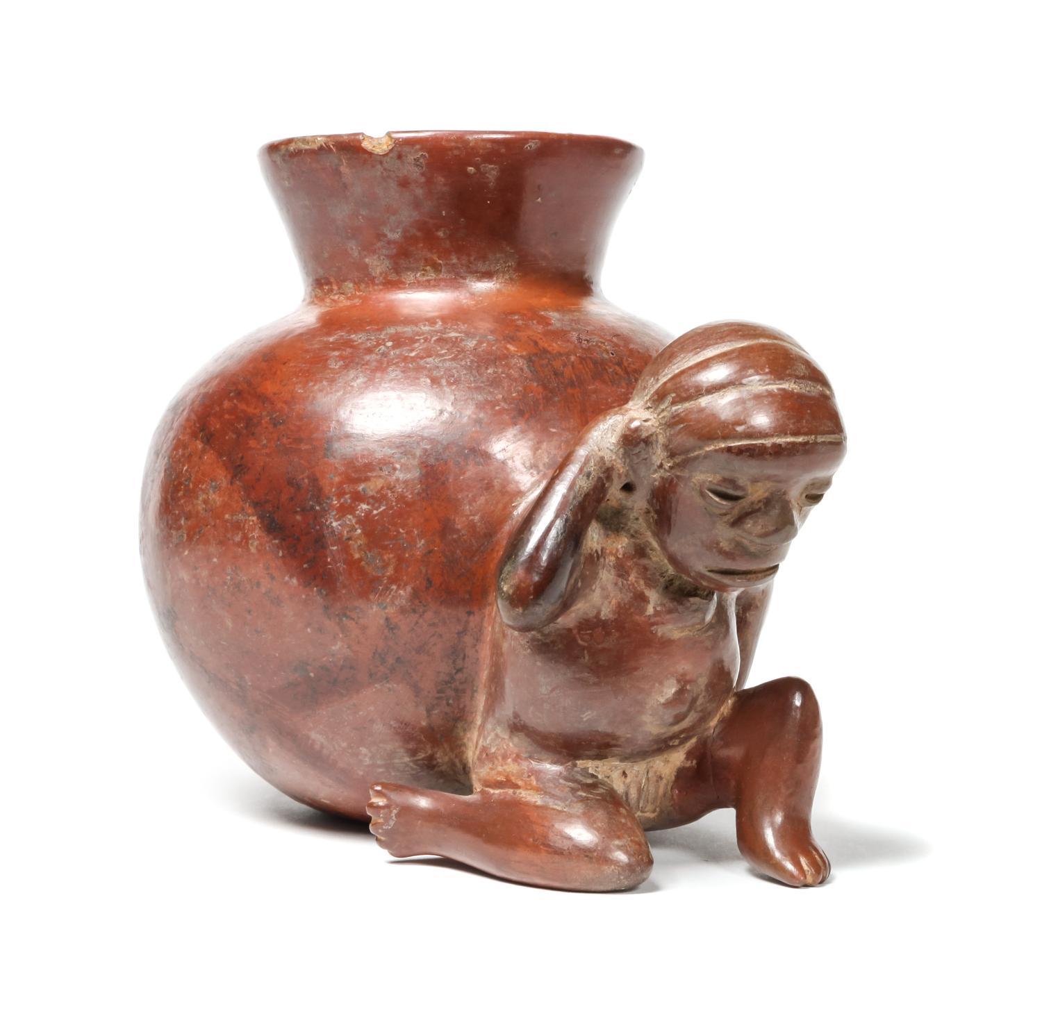 Colima Water Carrier Height 6 1/2 x width 6 x depth 8 1/2 inches