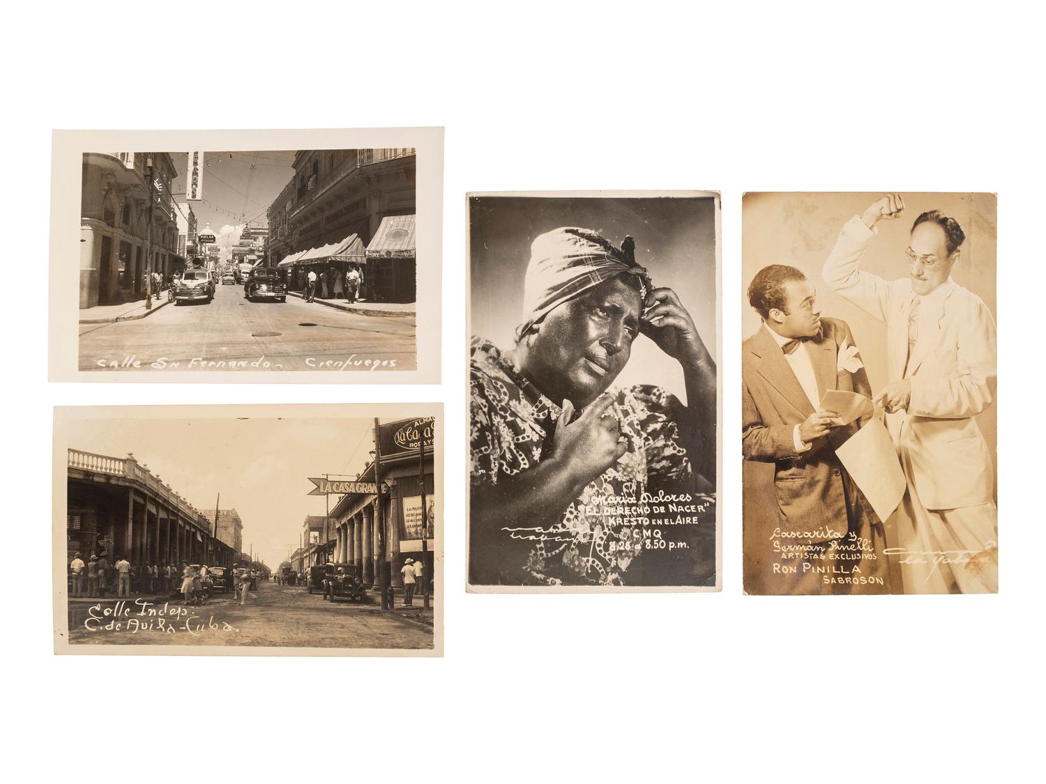 [EARLY PHOTOGRAPHY] -- [CUBA]. A group of 24 real photo postcards of Cuban scenes and personalities, including: