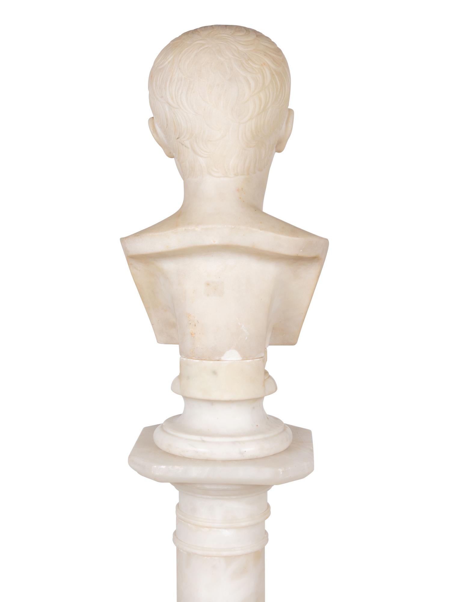 A Grand Tour Marble Bust of Young Octavian