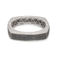BLACK AND WHITE DIAMOND BANGLE BRACELET